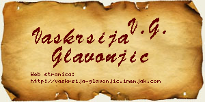 Vaskrsija Glavonjić vizit kartica